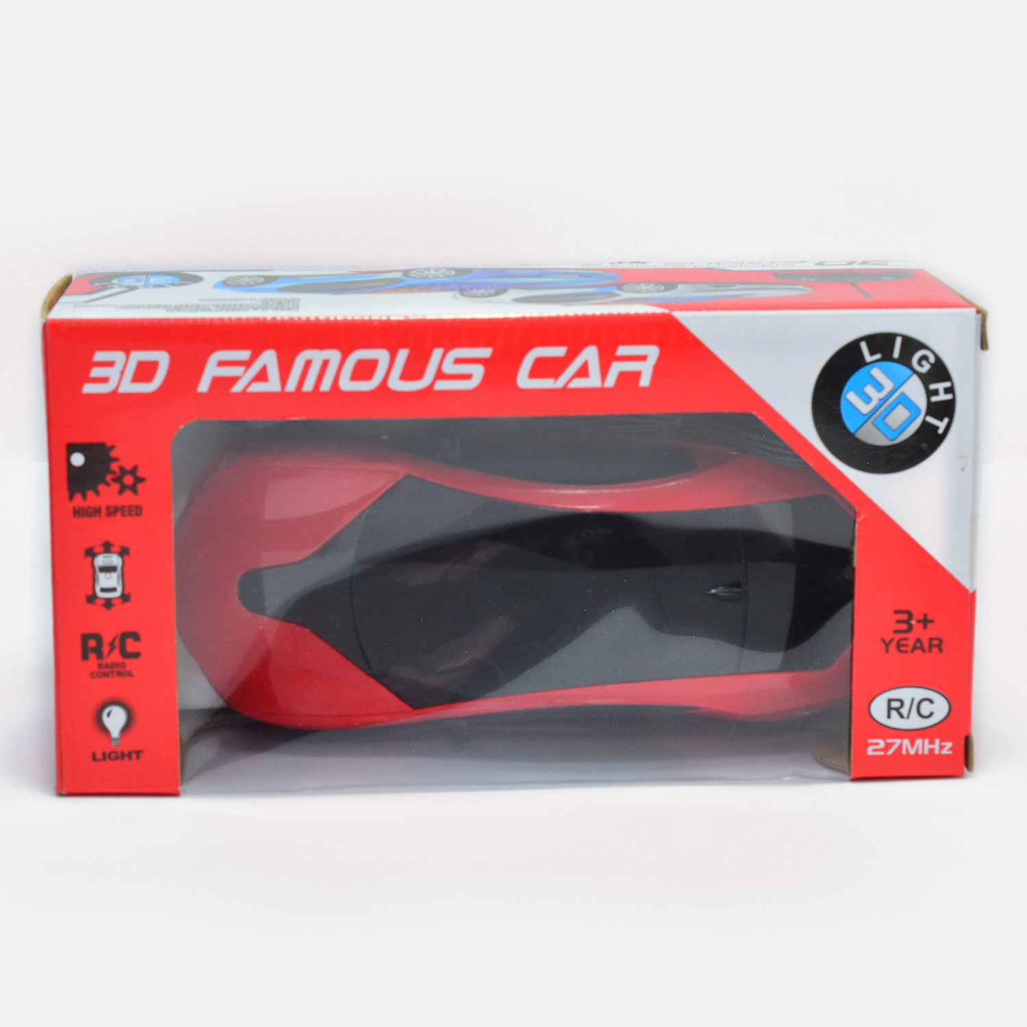 3d Famous Playing Red and Black Color Remote Car