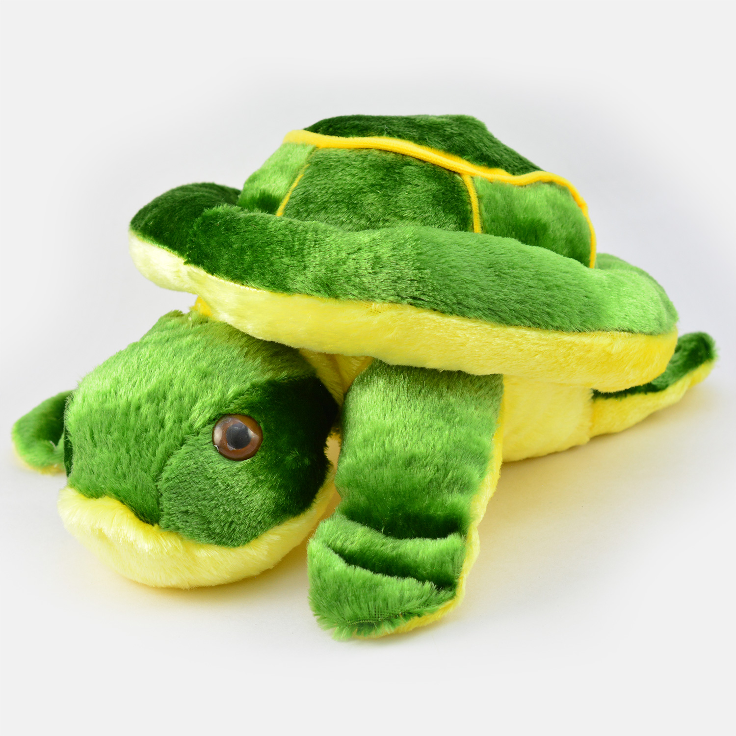 Furry Turtle Soft Toy with Green Shell