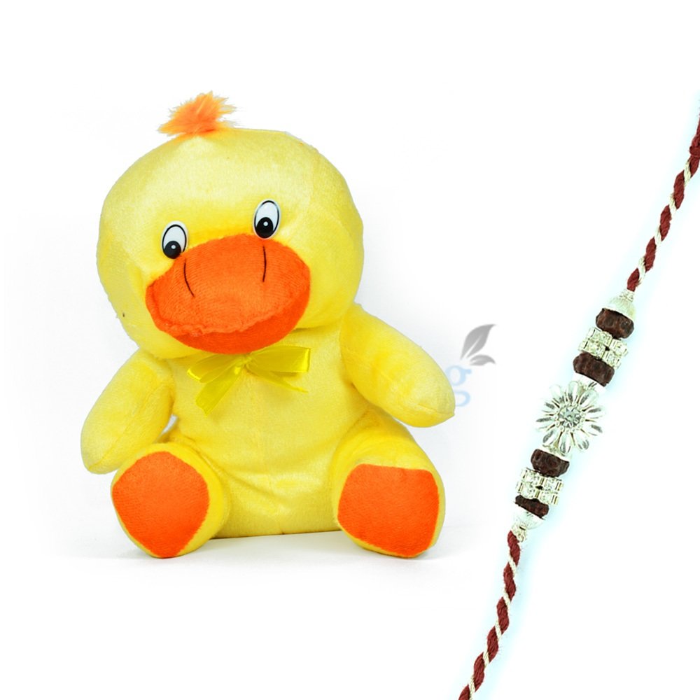 Bow Duck Stuffed Soft Toy n One Awesome Fancy Rakhi