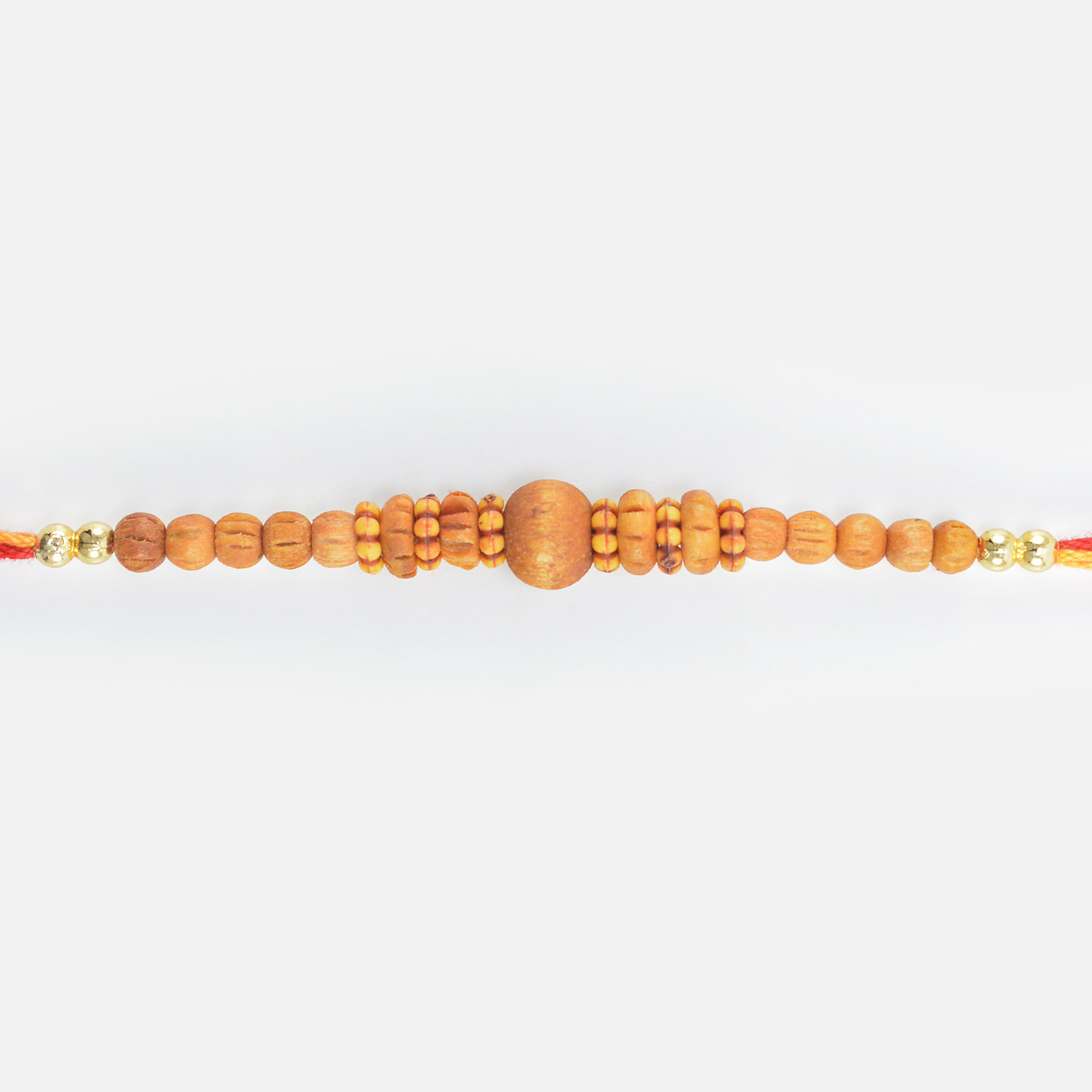 Sandalwood Beads in Mauli Thread Beautiful Looking Brother Rakhi