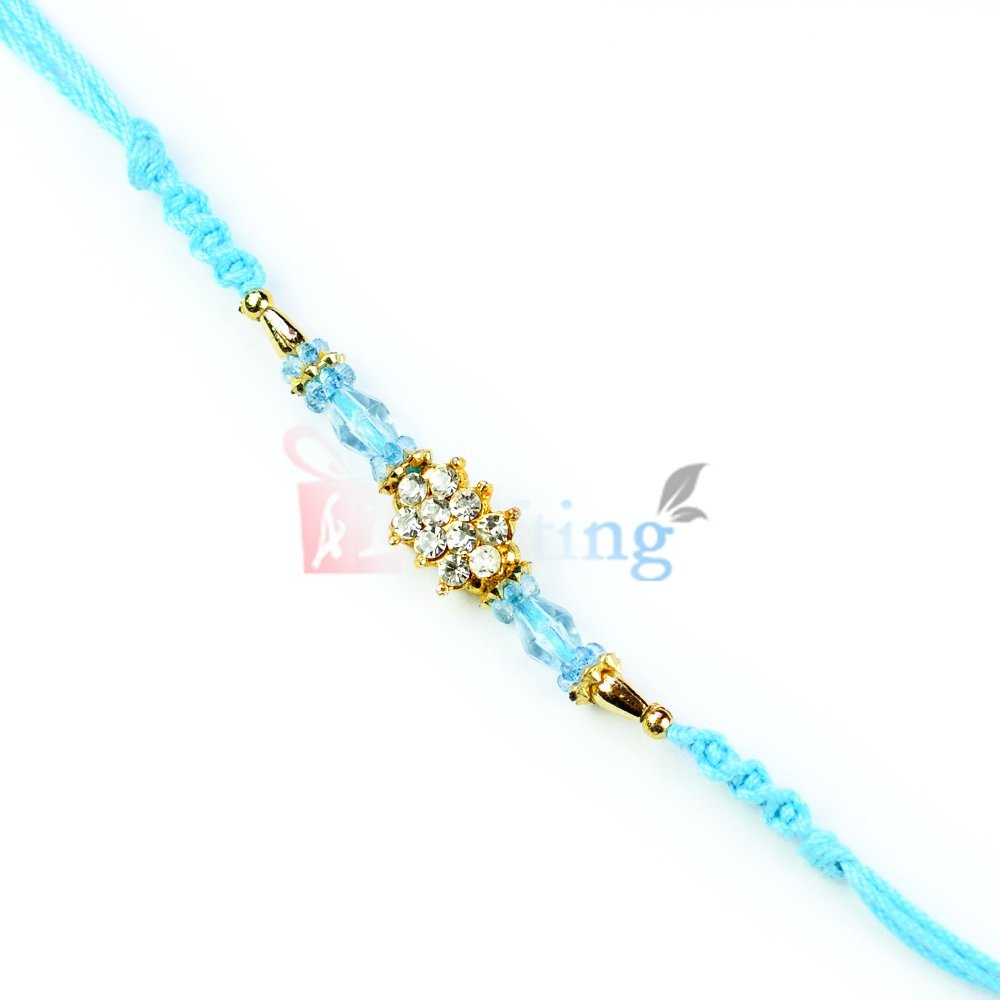 Triple Big Diamond Golden Pearl Rakhi Exclusively for Brother