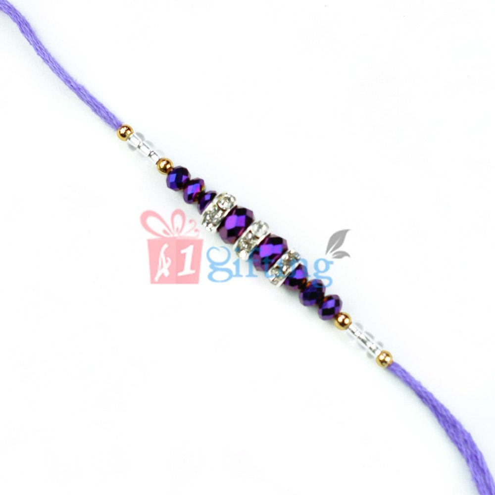 Exclusive Five Silver Diamond Ring Rakhi with Awesome Beads
