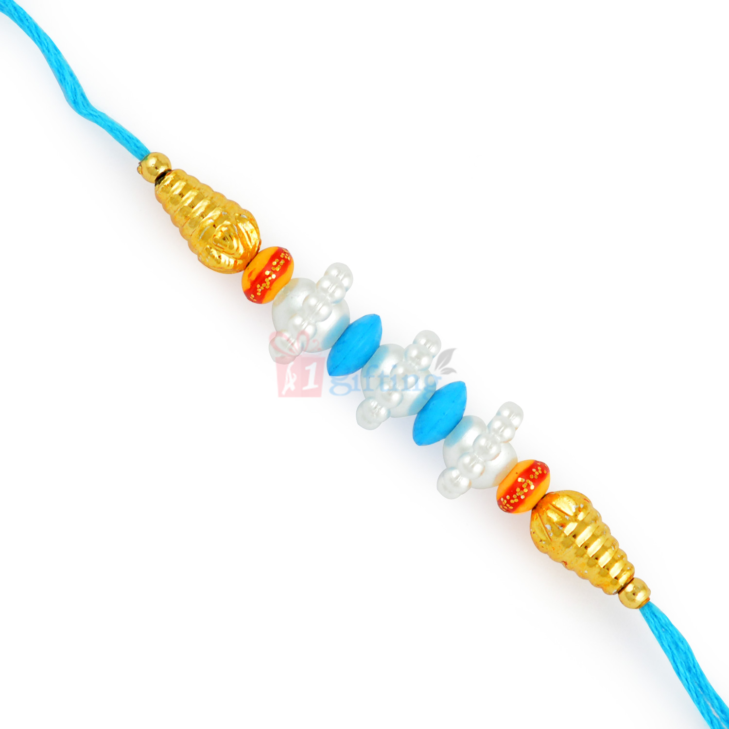 Excellent Designer Pearl and Beads Rakhi Thread