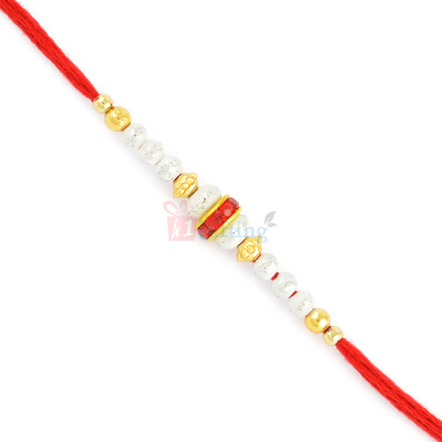 Awesome Pearl and Beads Thread Rakhi