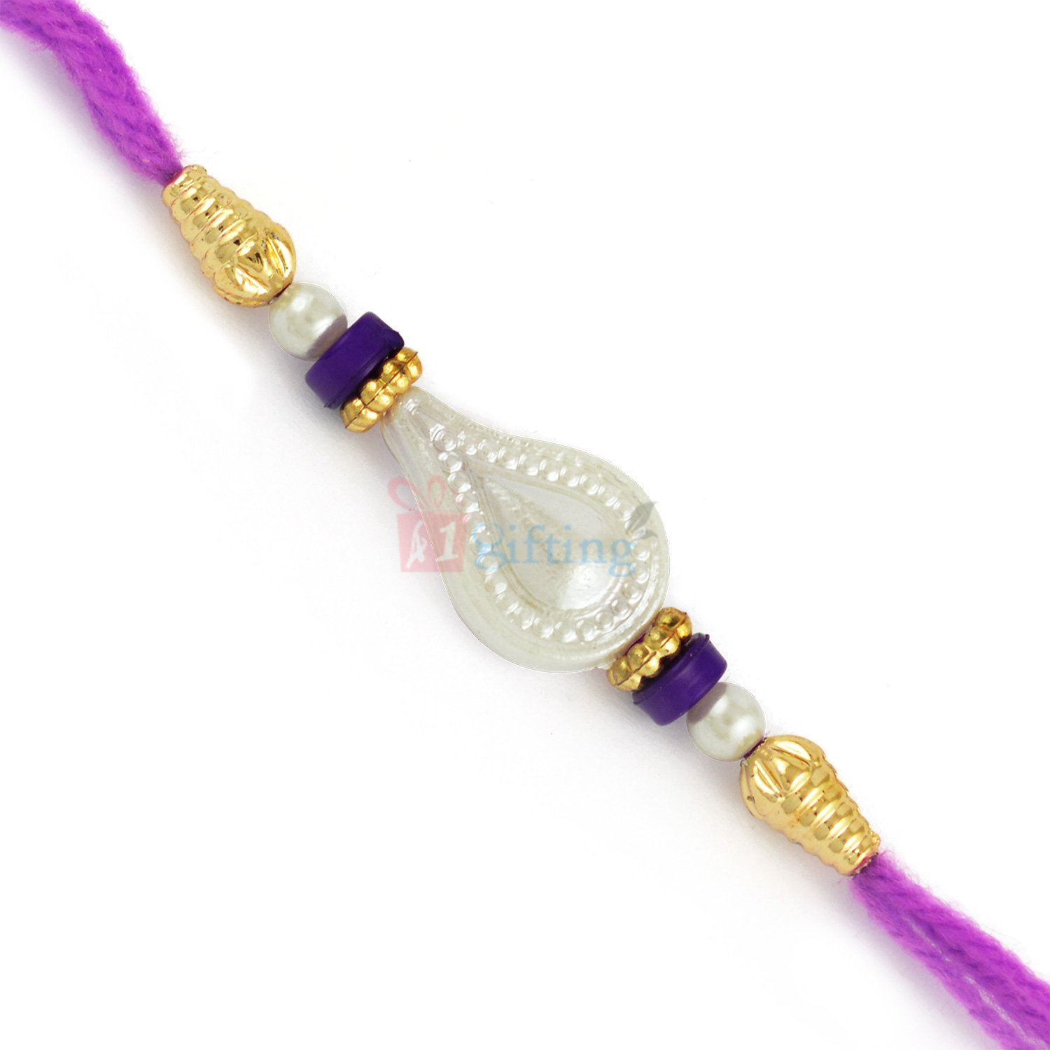 Awesome Look Beads with Tilak and Pearl Thread Rakhi