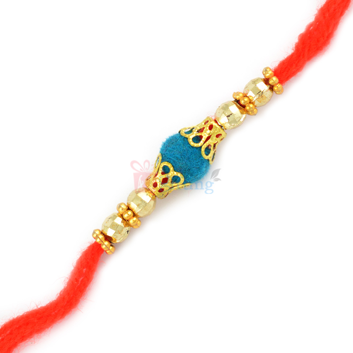 Awesome Central and Golden Beads Rakhi Thread