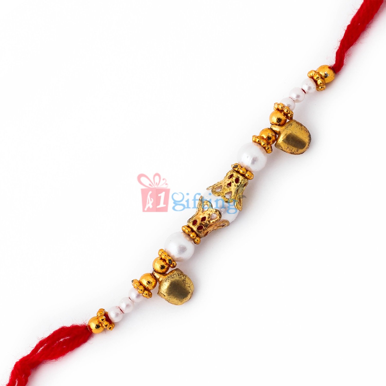 Perfect combination-pearl and double ghunghroo with golden beads