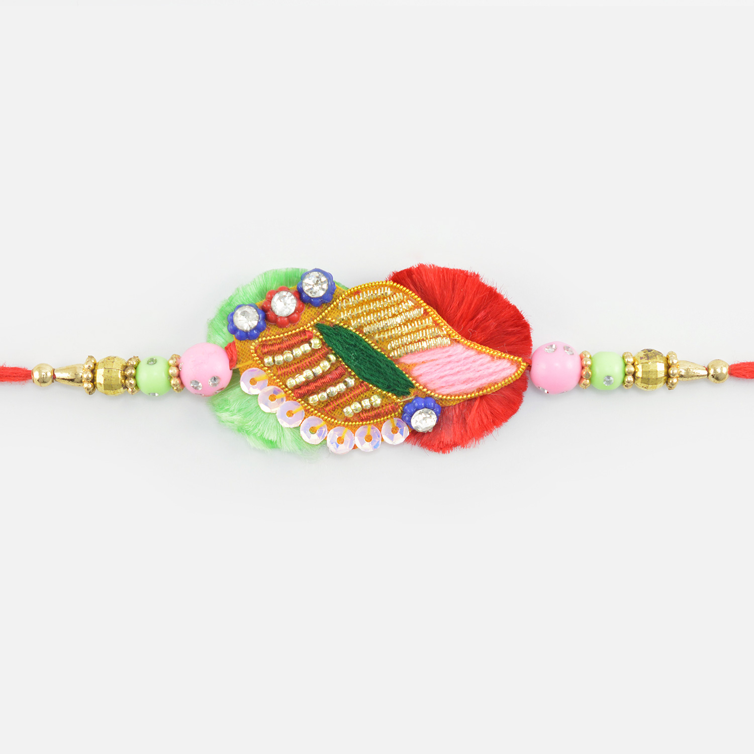 Different Color and Beads Design Liner Rich Looking Zardosi Rakhi