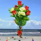 Glass Roses Flower Pot