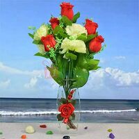 Glass Roses Flower Pot