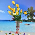 Glass Roses Designer Flower Pot