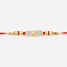 Auspicious Om AD Work Square Pearl Rakhi for Bhaiya