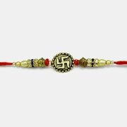 Traditional Swastik Mauli Rakhi with Pearls