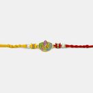 Beautiful Multicolor Ganesha Rakhi with Silver Pearls
