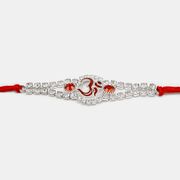 Om Rakhi with Beautiful Silver Diamonds