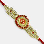 Marvellous Diamond Om Rakhi with Diamond Work