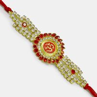Marvellous Diamond Om Rakhi with Diamond Work