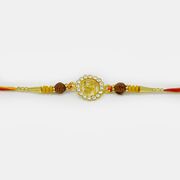 Golden Swastik Rudraksh Rakhi