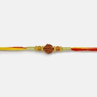 Central Auspicious Rudraksh Rakhi with Pearls