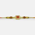 Square Shape Diamond and Rudraksh Rakhi