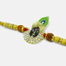 Shri Krishna and Rudraksha Beaded Marvelous Rakhi for Brother