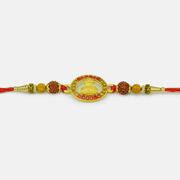 Auspicious Kalash in Mid and Rudraksha Special Elegant looking Rakhi