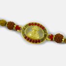 Auspicious Kalash in Mid and Rudraksha Special Elegant looking Rakhi