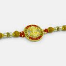 Small Golden Ganesha in Round Jewel Ring Amazing Looking Rakhi for Brother