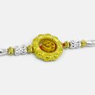 Stunning Looking Divine Golden Color Silver Beaded Om Auspicious Rakhi