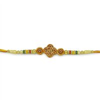 Shri Written in Hindi Flower Shape Colorful Beads Divine Rakhi for Brother