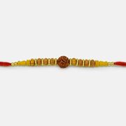 Sandalwood Beads Types Awesome Looking Liner Rudraksha Rakhi for Brother