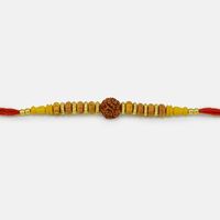Sandalwood Beads Types Awesome Looking Liner Rudraksha Rakhi for Brother