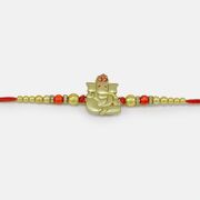 Om and Ganesha Special Elegant Looking Pearl Beaded Divine Rakhi
