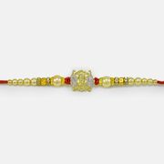 Sacred Small Ganesha Emerged Golden and Silver Color Beautiful Rakhi for Brother