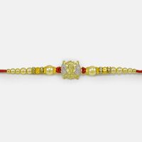 Sacred Small Ganesha Emerged Golden and Silver Color Beautiful Rakhi for Brother
