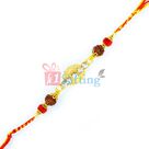 Golden work Rudraksh-Diamond Mauli Rakhi
