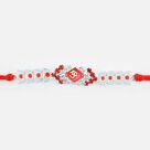 Pleasant Look Silver Om Rakhi with Diamond
