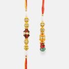 Exclusive Multi-Color Beads and White Diamonds Rakhi