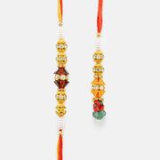 Exclusive Multi-Color Beads and White Diamonds Rakhi