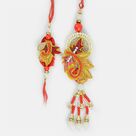 Exclusive Mauli Grace- Bhaiya Bhabhi Rakhi Set of Zari and Pearl