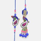 Peacock Theme Pearl Pair Rakhi for Bhaiya Bhabhi