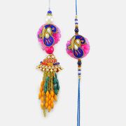 Traditional Peacock Pearl Lumba and Bhaiya Rakhi