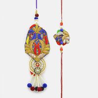 Zardozi Pearl Diamond Work Timeless Sample of BB Rakhi Set