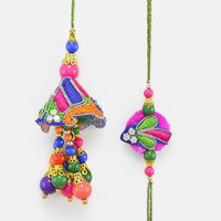 Symbol of Rajathani Handicraft- Bhabhi and Bhaiya Rakhi Set