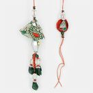Zardosi Beads Green Flower Rakhi for Bhaiya-Bhabhi