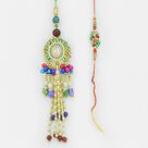 Exclusive Royal Grace Long Pearl Bhabhi Rakhi with Designer Bhaiya Rakhi