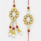 Amazing Pearl Bhaiya-Bhabhi Rakhi with Jewel Stuffed