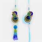 Peacock designer Pearl Pair Rakhi for Bhaiya Bhabhi