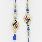 Beautiful Meena Kundan Peacock Set of Rakhi