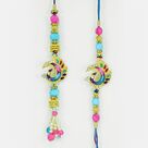 Peacock Ad Work Pearl Diamond Pair Rakhi